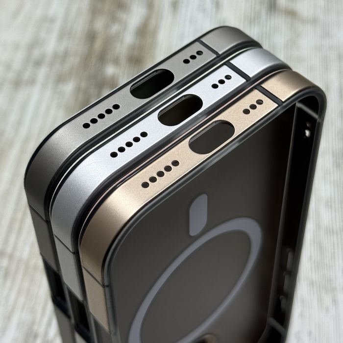 Чохол преміум Leather Metal MagSafe на iPhone 16 Pro/ 16 Pro Max Чехол