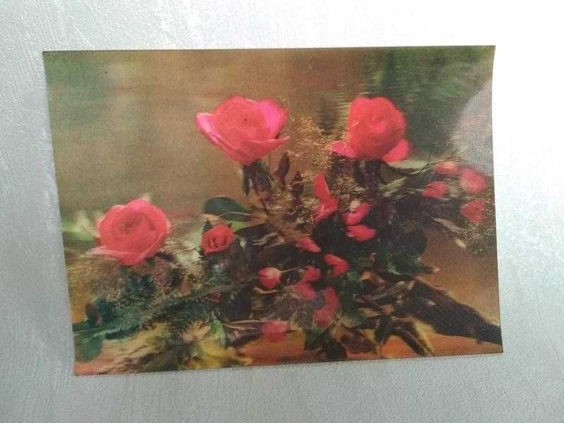 Вінтажна об'ємна листівка "квіти"