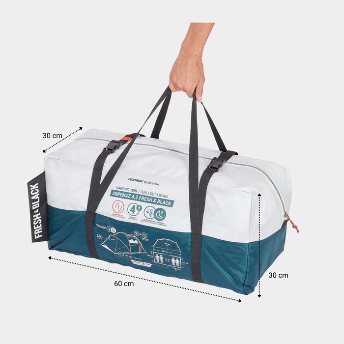 Tenda de campismo com varetas ARPENAZ 4.2 F&B - 4 pessoas - 2 quartos