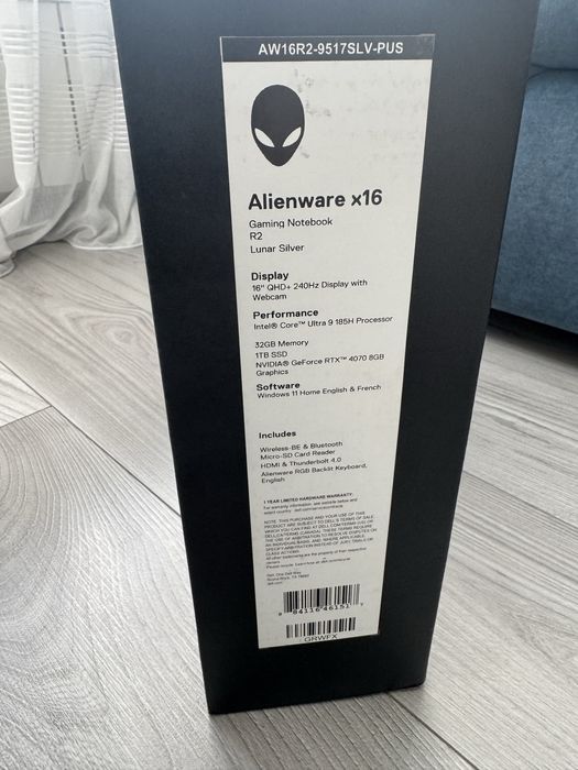 Ноутбук Alienware X16 I9Ram32Rtx4070