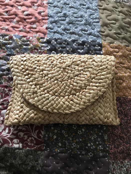 torebka kopertówka saszetka wiklinowa