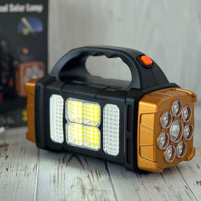 Ручний світлодіодний ліхтар-повербанк на сонячній батареї HB-2678  38W