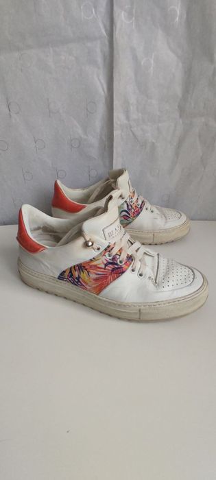 кожаные кеды с цветными вставками от Philipp Plein.