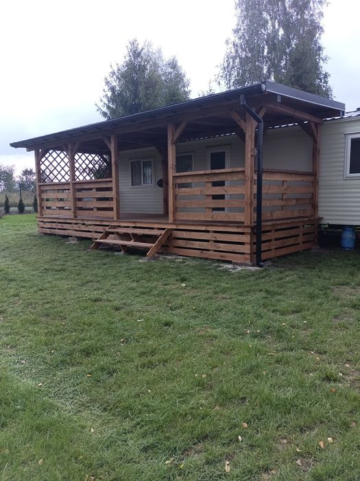 Zadaszenie przyczepy kempingowej, zabudowa domku holenderskiego