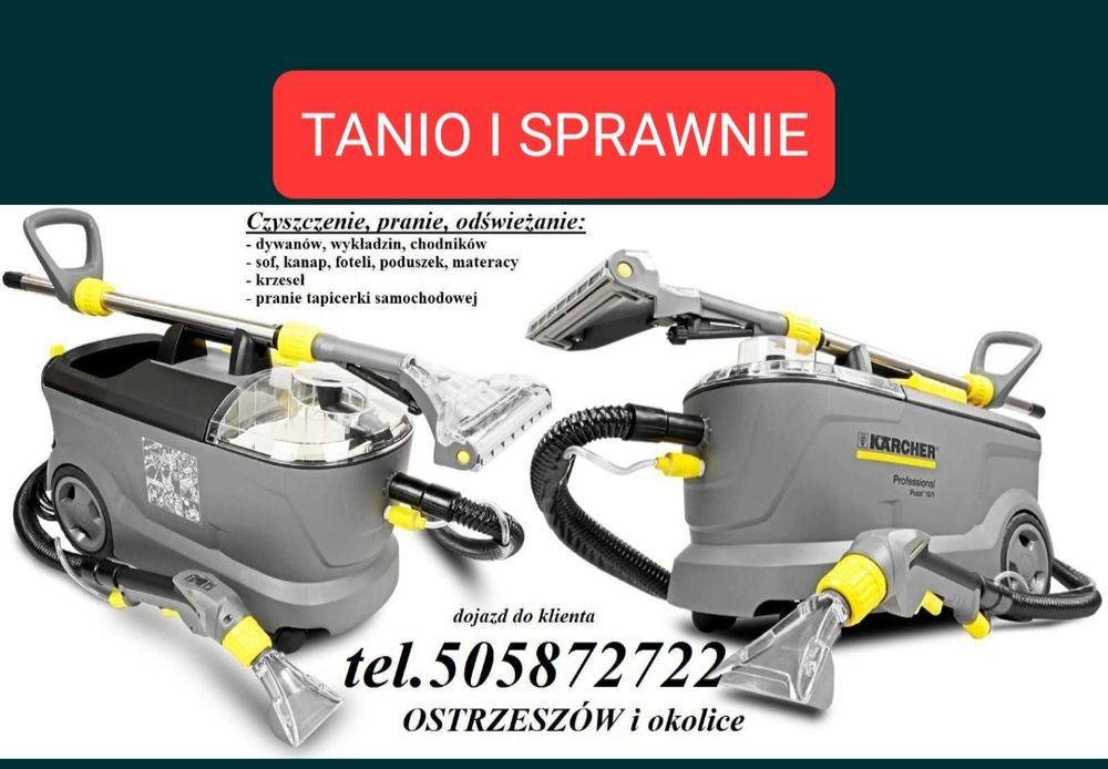 PRANIE tapicerki materiałowej, samochodowej, narożniki, kanapy, fotele