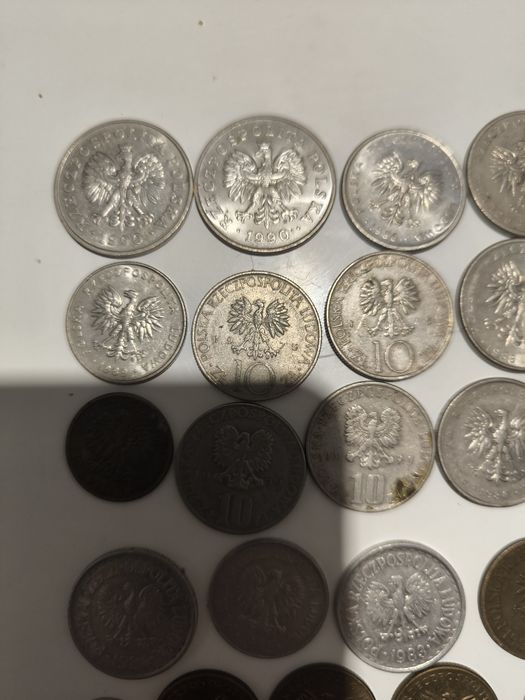 Różne polskie Monety z dawnych lat PRL ok 50  sztuk