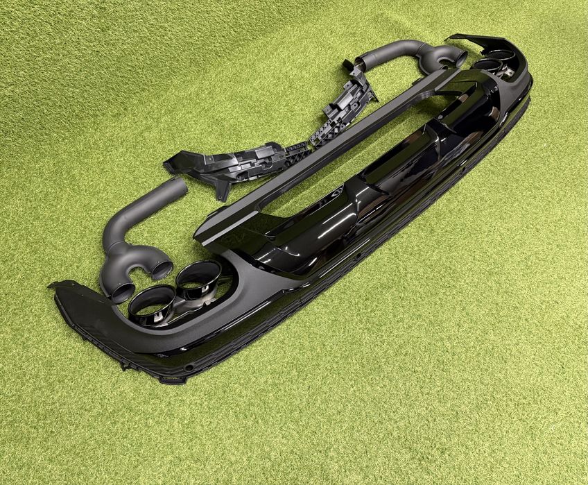 Накладка заднего бампера Диффузор SQ7 Audi Q7 4M Black дифузор насадки