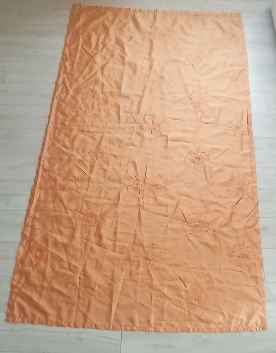 Długie Zasłony gotowe na taśmie do salonu 4 szt komplet pomarańczowe