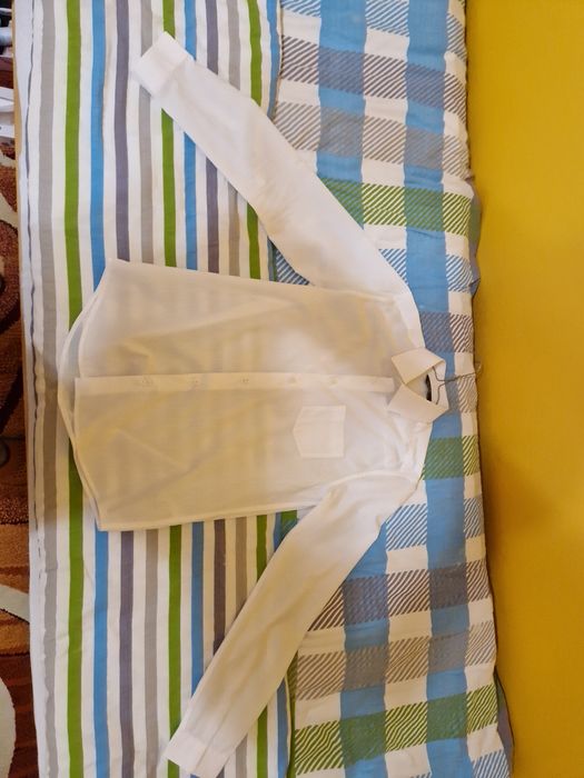 Koszulka biała długi rękaw galowa