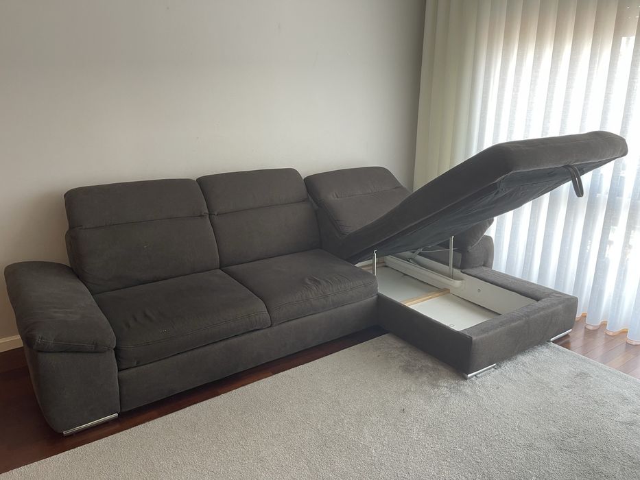 Sofa chaise longue cinza escuro