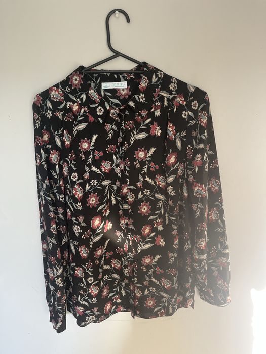 Ciemna koszula w kwiaty boho hippie witch