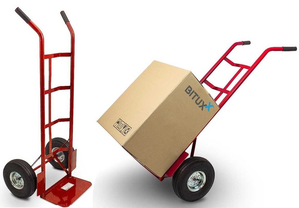WÓZEK MAGAZYNOWY ręczny do 200kg - opony pneumatyczne