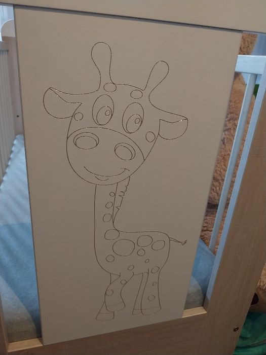 Łóżeczko niemowlęce drewex żyrafka z szufladą