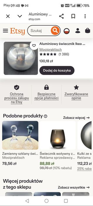 Świeczniki aluminiowe Ikea 3 szt.