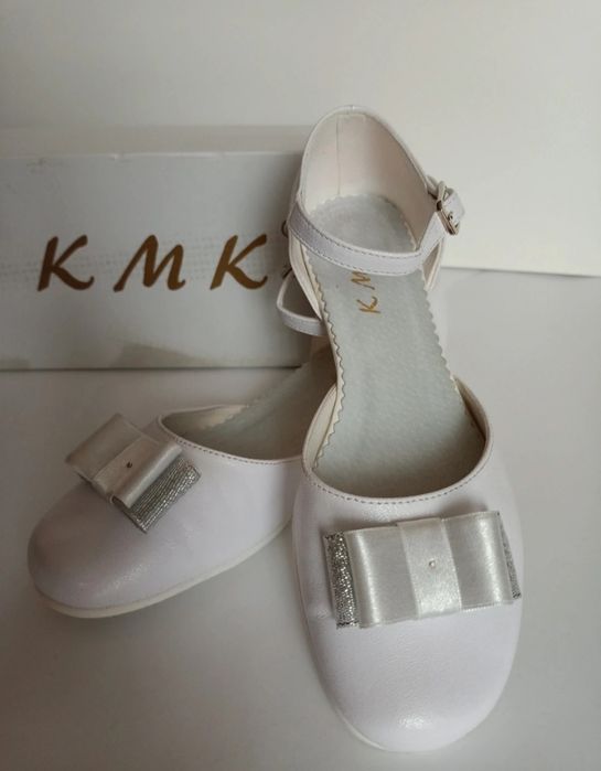 Skórzane buty komunijne, KMK, 33, pantofelki, obcasik, Komunia