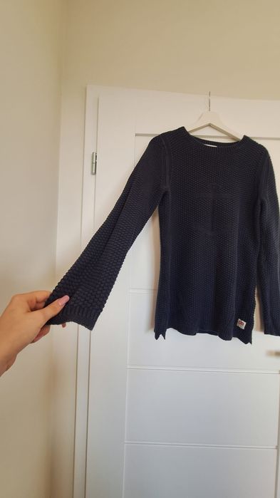 Sweter damski Henri Lloyd granatowy logo waffle M