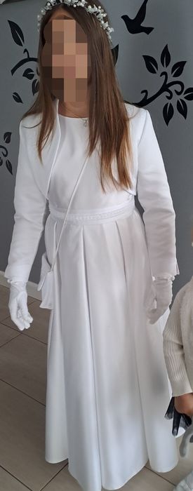 Suknia komunijna r. 146 cały zestaw