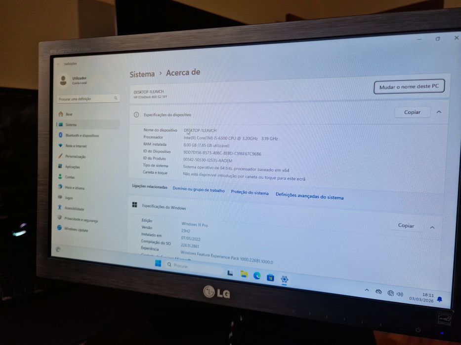 Computador HP EliteDesk 800 G2 SFF | I5 6500 | 8GB RAM | 120 ROM