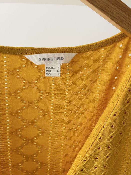 Vestido longo amarelo torrado Springfield