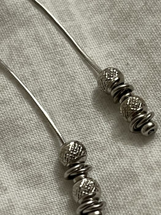 Срібні довгі сережки - пусети