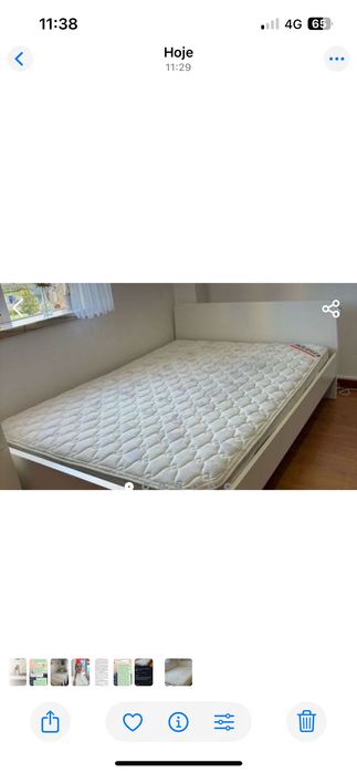 Cama casal Ikea com colchão 200X40