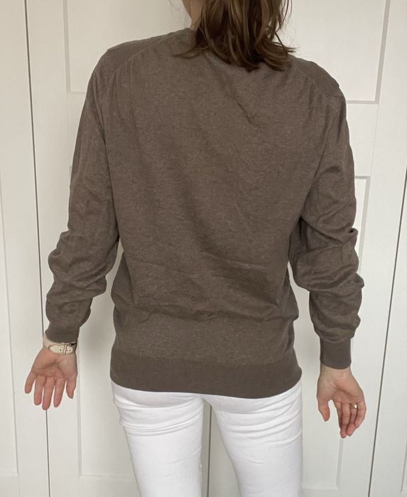 Brązowy przejściowy sweter Massimo Dutti M L cotton & silk