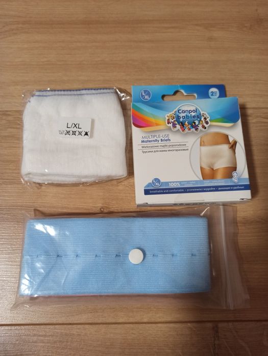 Pasy do KTG nowe, majtki poporodowe 3 szt. gratis.