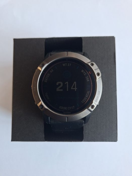 Garmin Fenix 6X Pro Solar – bardzo dobry stan, komplet z kablem do ładowania
