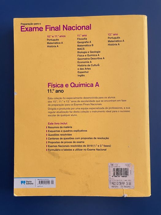 Livro Preparação para o Exame Nacional de Físico Química A 11 ano