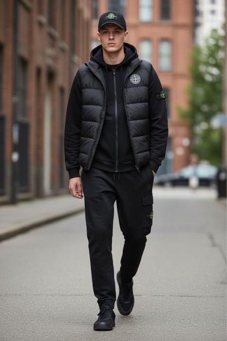 STONE ISLAND мужской спортивный костюм весна жилетка теплая мужская