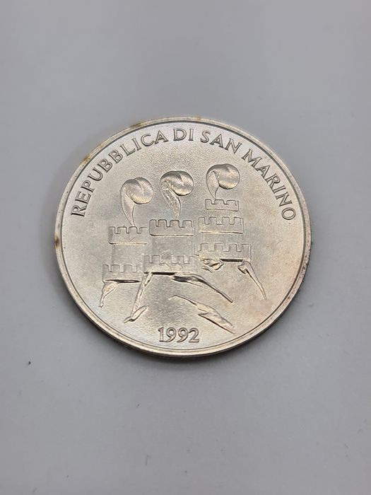 Moeda de 500 liras San Marino 1992