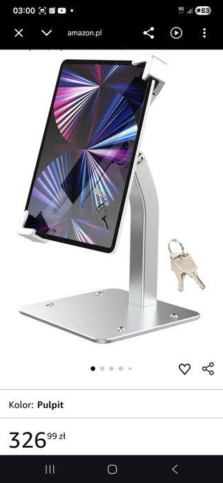 Profesjonalny  stojak na tablet z kluczykiem