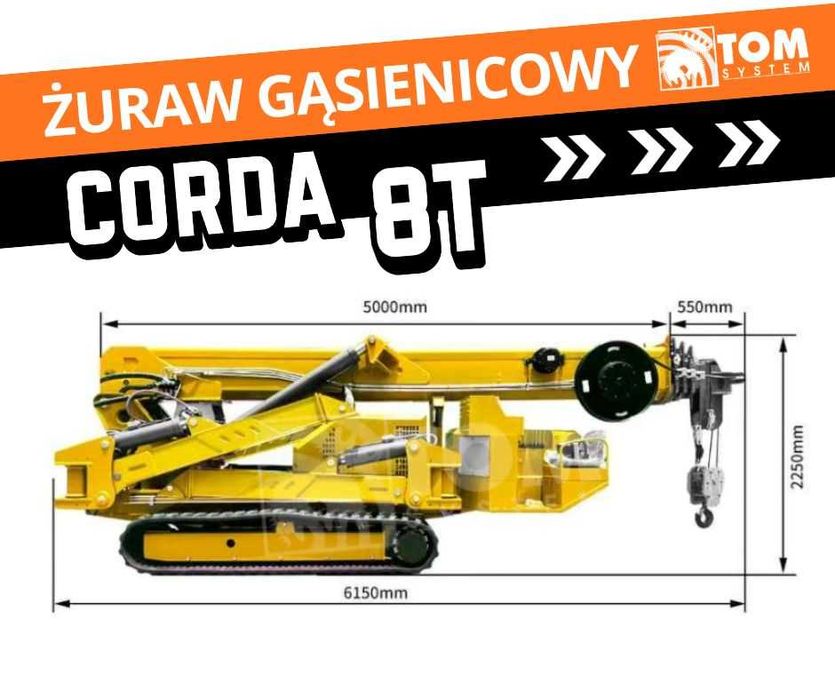 CORDA - Dzwig żuraw gąsienicowy 8T - 18m NOWY Hybryda z UDT