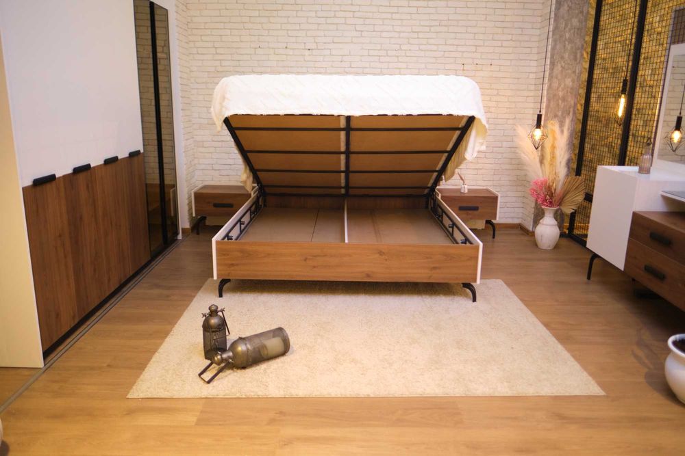 Conjunto Quarto Completo Casal Novo | Cama Roupeiro Cómoda Mesa