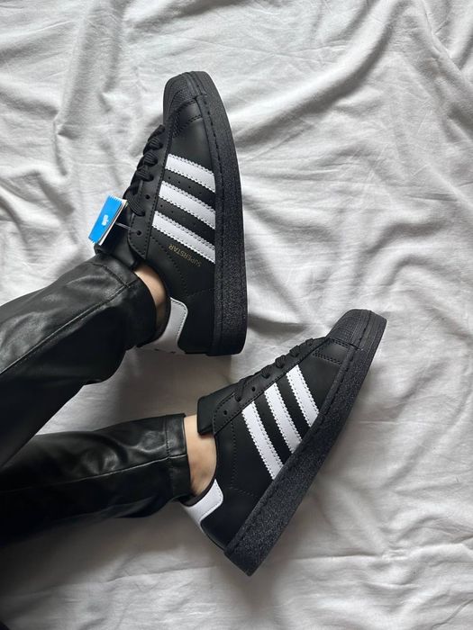 Adidas Superstar Black White кросівки адідас суперстар чорні