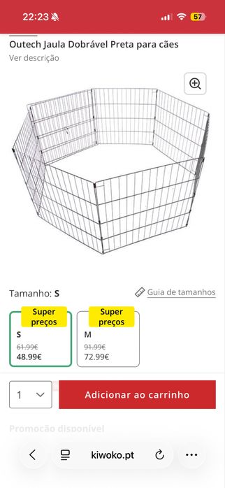 Outech Jaula Dobrável Preta para cães