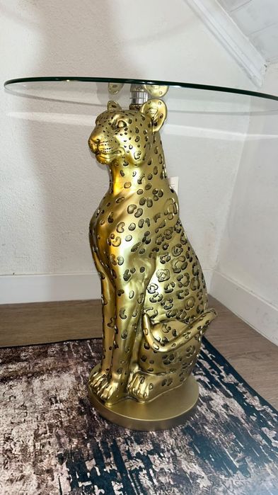 Mesa de apoio leopardo dourado - nova!