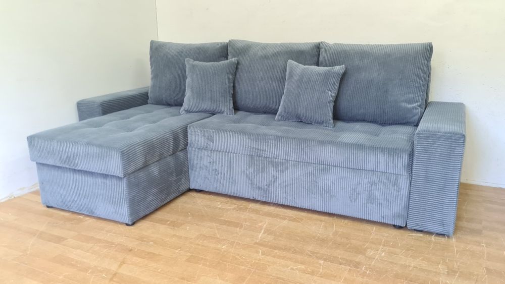 Nowy Narożnik automat sprężyny sztruks welur plusz sofa rogówka kanapa