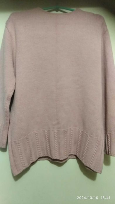 В'язаний джемпер жін. 50-52р напіввовна, пастельно рожевий пудровий
