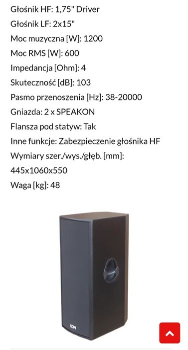 Kolumny LDM PDP 615 4ohm
