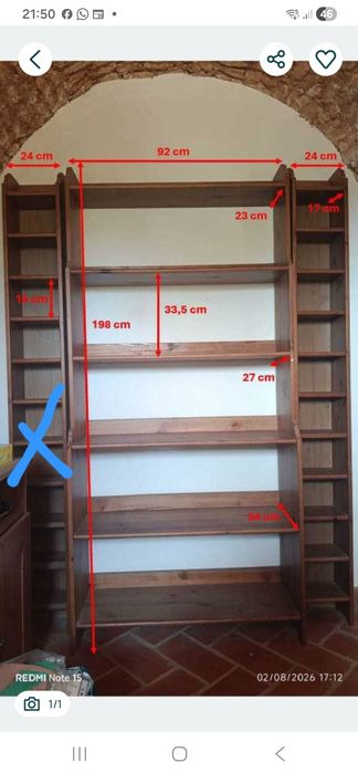 Estante IKEA LEKSVIK em madeira maciça – livros e CDs/DVDs