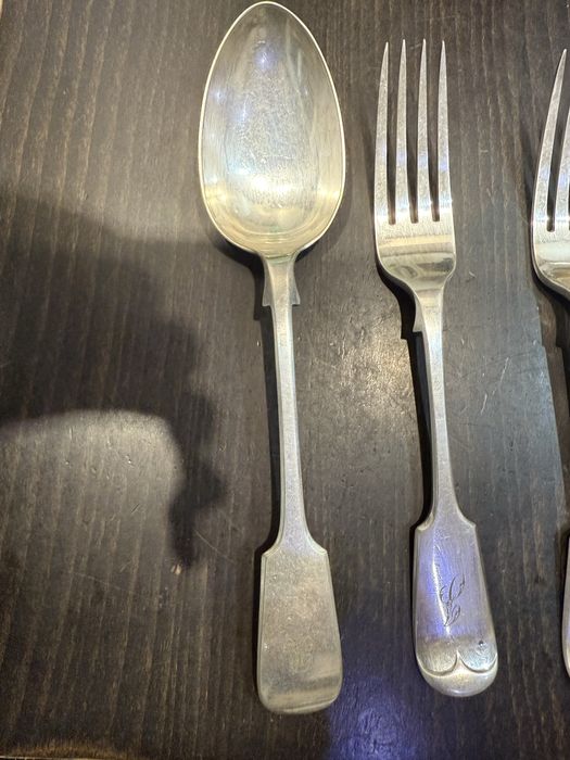 Старовинний набір столового срібла, 8 предметів, Англія, ХІХ ст.