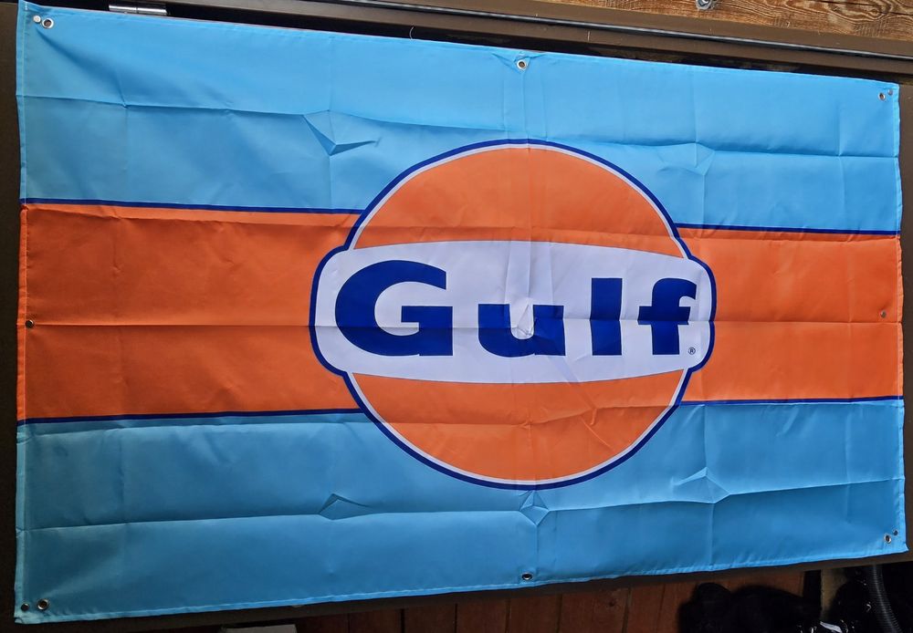 Flaga do garażu Gulf tuning static german style