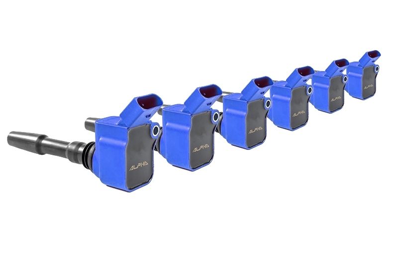 KIT DE 6 BOBINES DE IGNIÇÃO ALPHA COMPETITION AUDI S4 / RS4 B9 / S5 / RS5 F5 - 2.9 / 3.0 TFSI - AZUL
