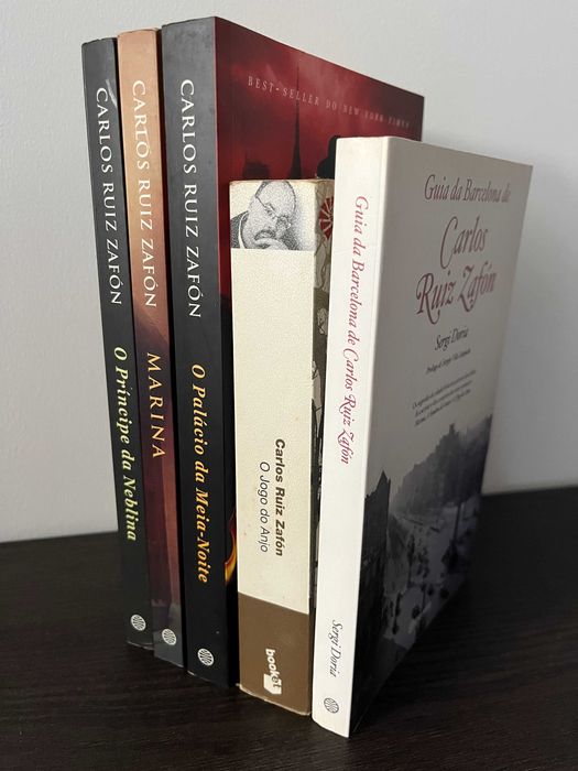 5 Livros de Carlos Ruiz Zafón (Neblina, Marina, Jogo do Anjo, etc.)
