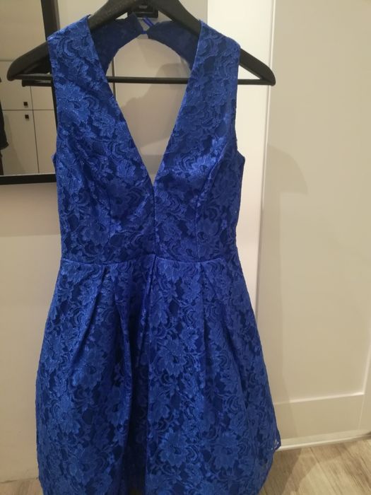 Sukienka wieczorowa SUGARFREE CHABROWA, niebieska roz. 38 M