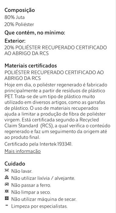 Tapete 3mx4m Juta Leve Zara Home NOVO