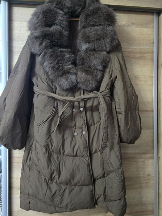 Kurtka puchowa, mocca
