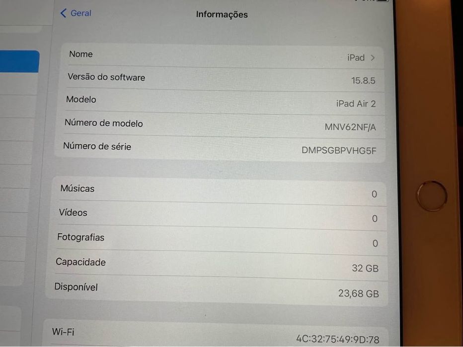 iPad Air 2 de 32Gb branco