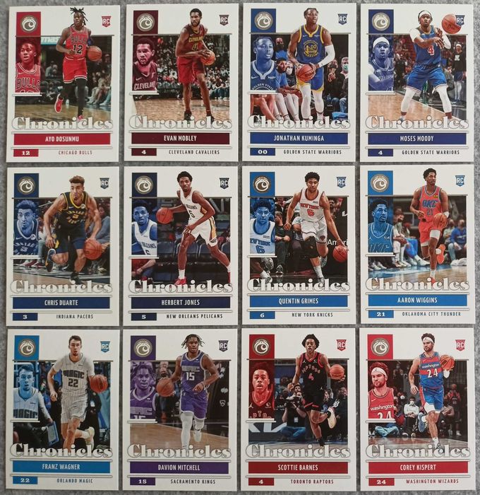 12 kart NBA Rookie 2021-22 Chronicles Barnes Mobley Dosunmu Wagner
